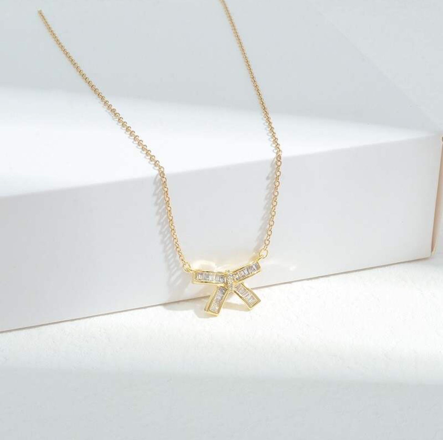 Gold Bow Necklace