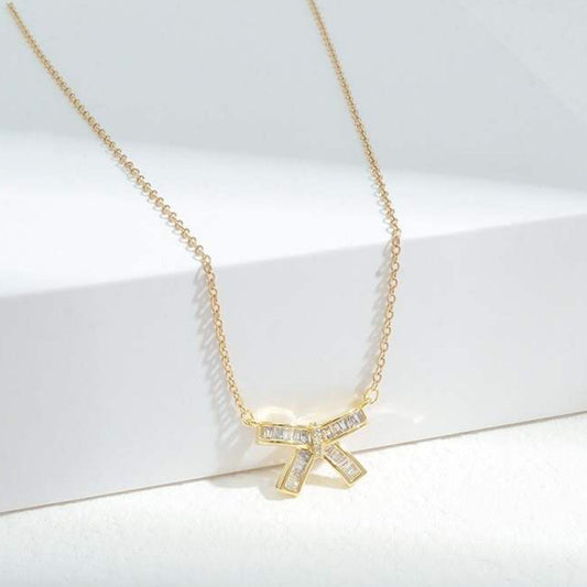 Gold Bow Necklace