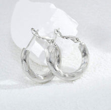 Load image into Gallery viewer, Silver Hoop Earrings