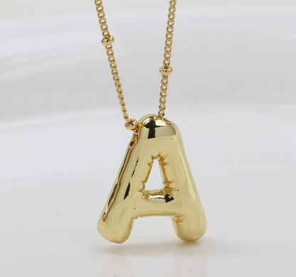 Initial Balloon Necklace - Gold