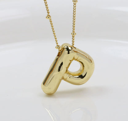 Initial Balloon Necklace - Gold