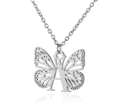 Initial Butterfly Necklace