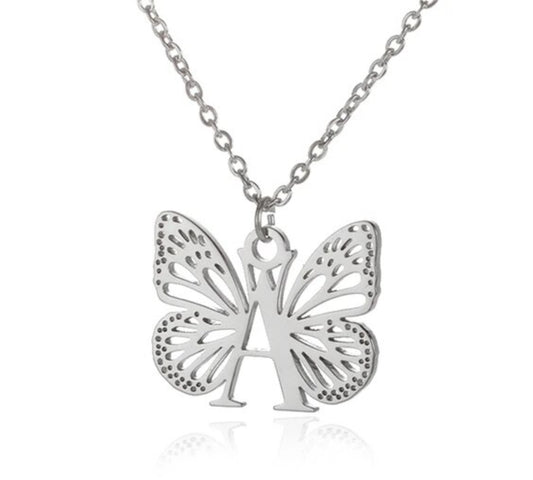 Initial Butterfly Necklace