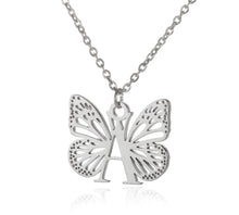 Load image into Gallery viewer, Initial Butterfly Necklace