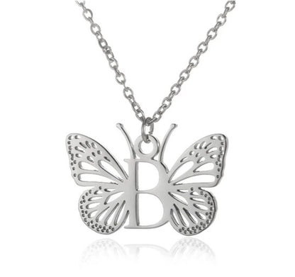 Initial Butterfly Necklace