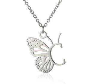 Initial Butterfly Necklace
