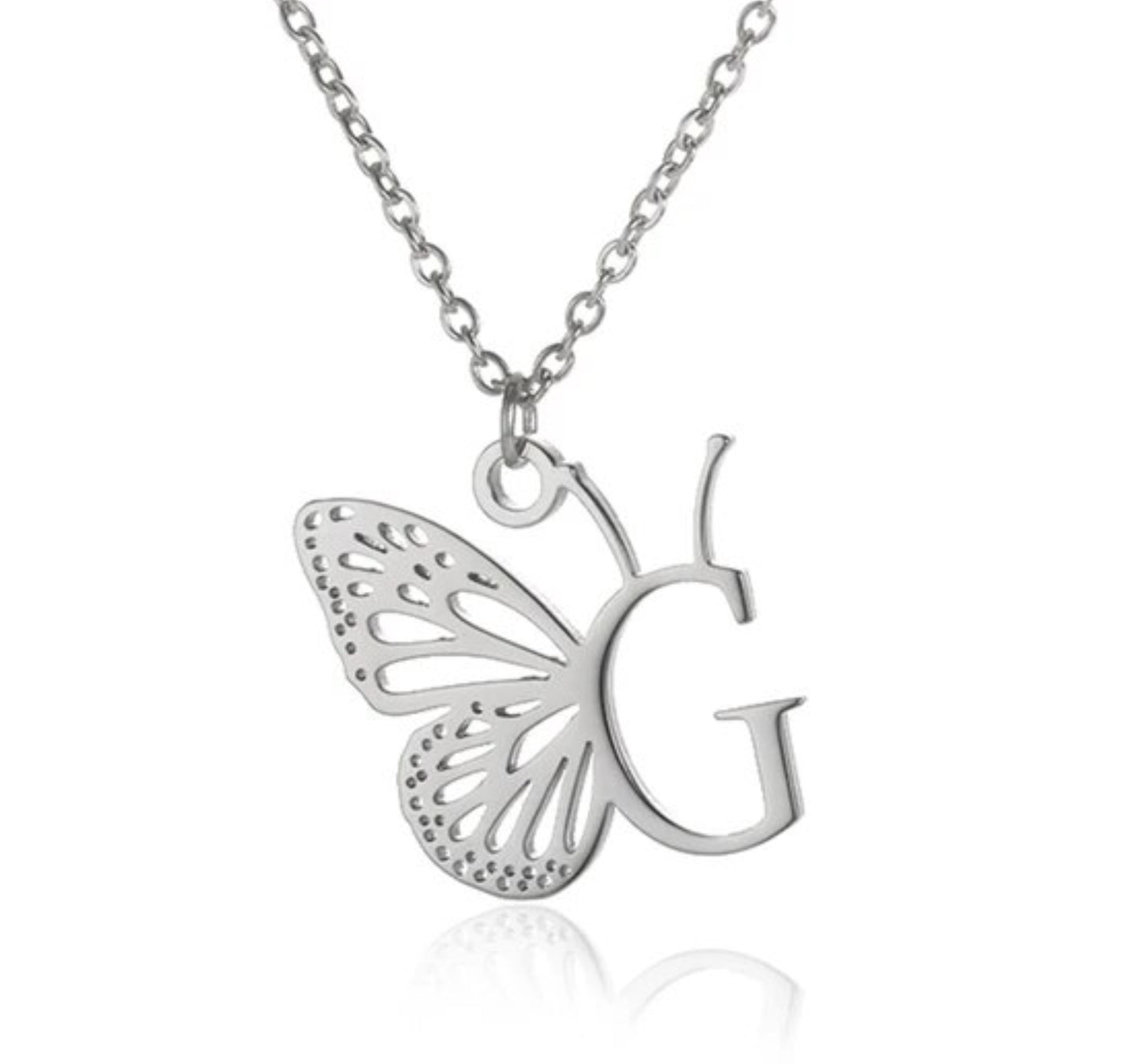 Initial Butterfly Necklace