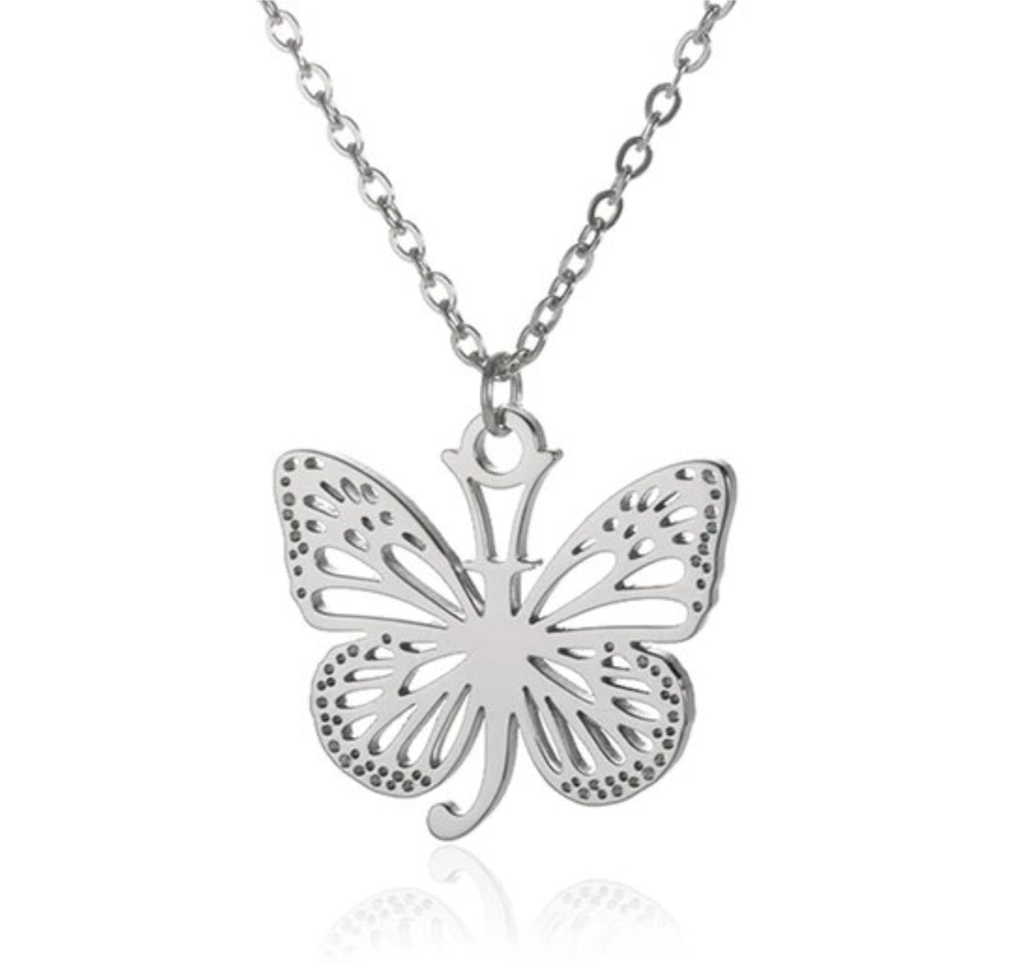 Initial Butterfly Necklace