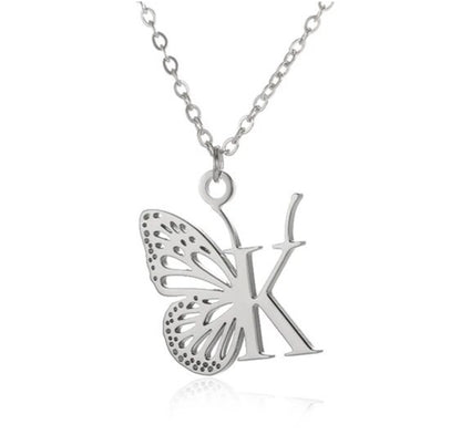 Initial Butterfly Necklace