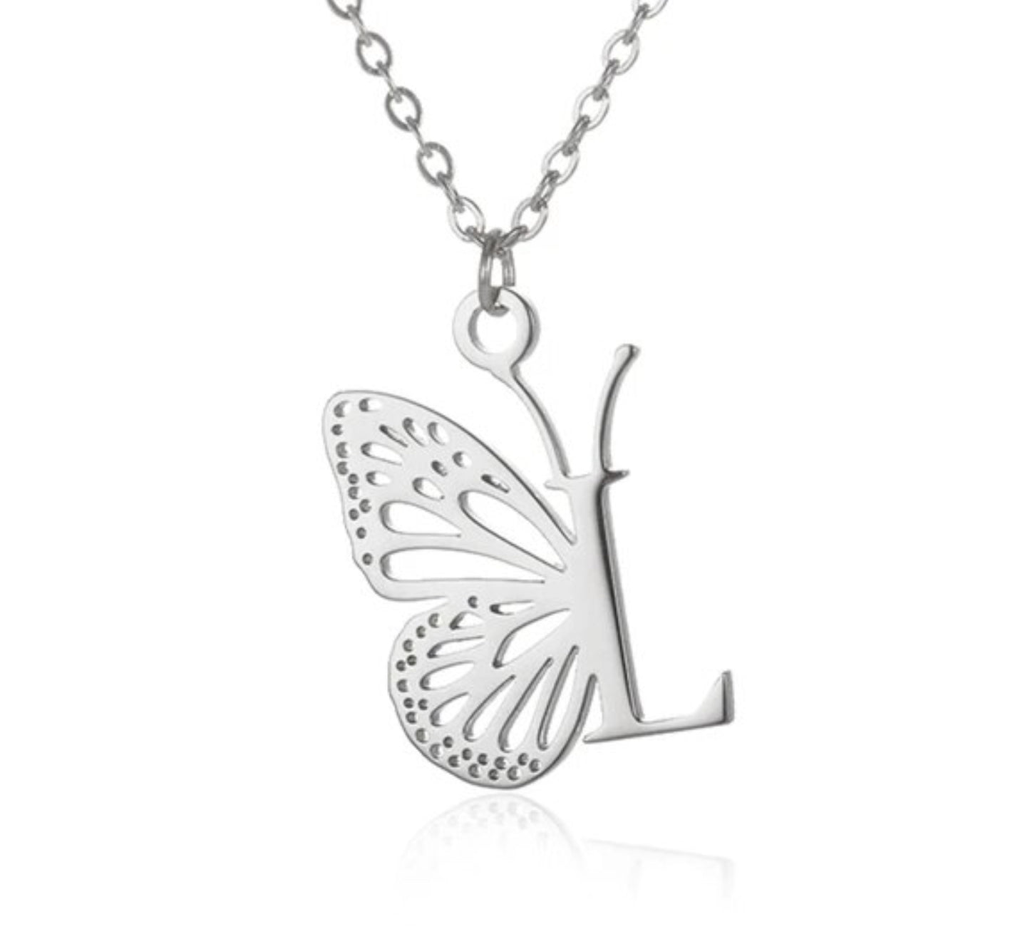 Initial Butterfly Necklace
