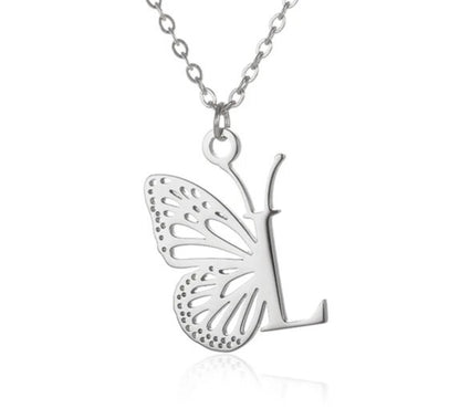Initial Butterfly Necklace