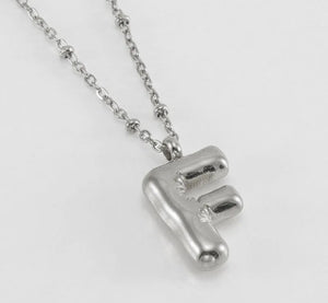 Initial Balloon Necklace - Silver
