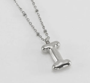 Initial Balloon Necklace - Silver