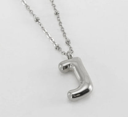 Initial Balloon Necklace - Silver
