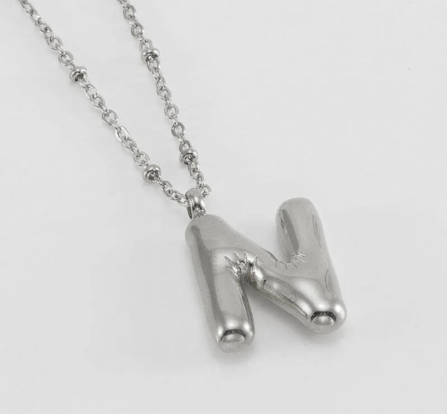 Initial Balloon Necklace - Silver