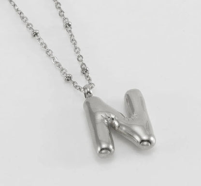 Initial Balloon Necklace - Silver