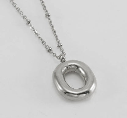 Initial Balloon Necklace - Silver