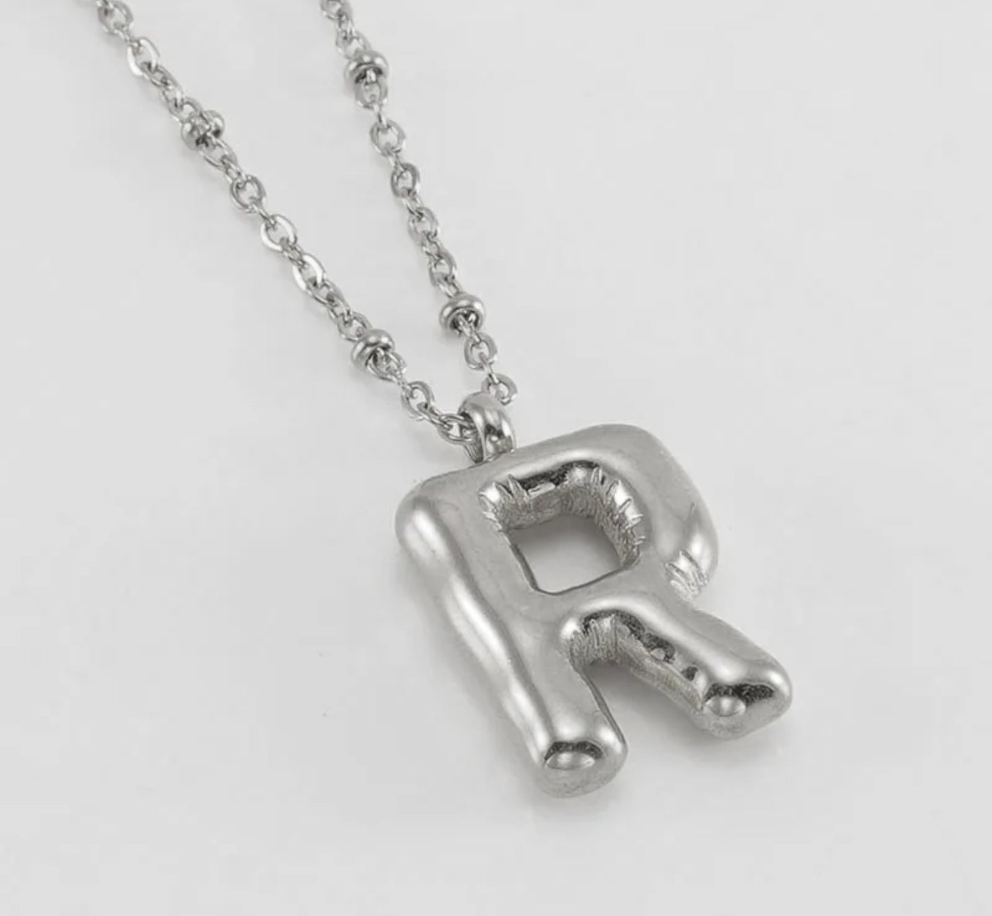 Initial Balloon Necklace - Silver