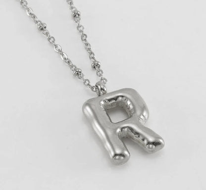 Initial Balloon Necklace - Silver