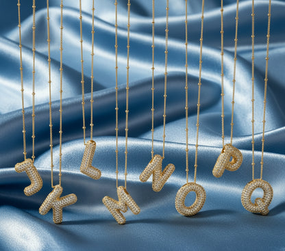 Initial Balloon Necklace - Zircon