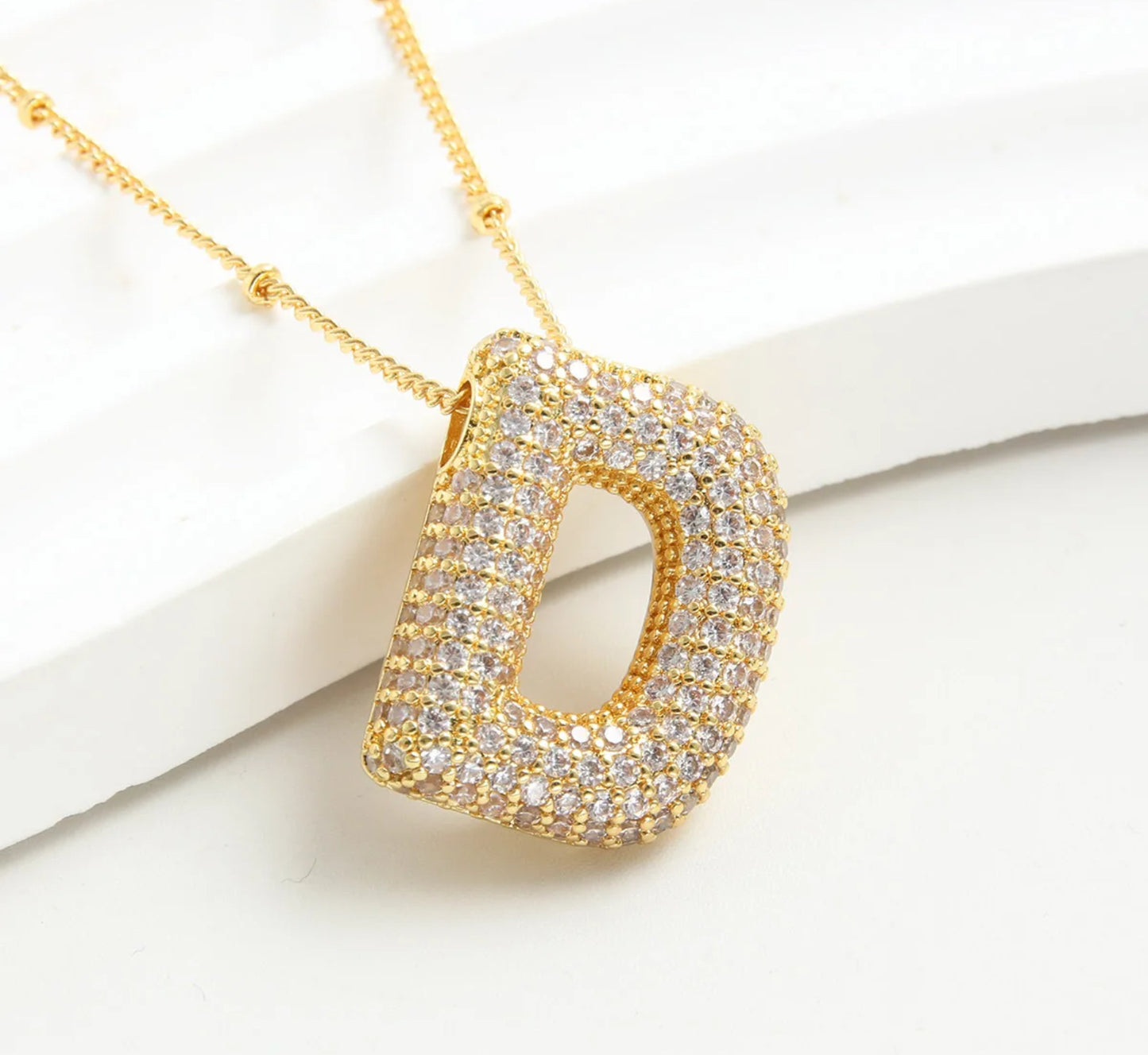 Initial Balloon Necklace - Letter D