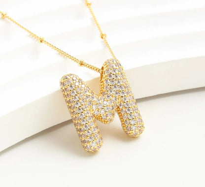 Initial Balloon Necklace - Letter M