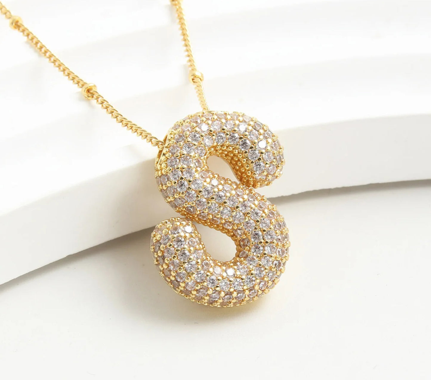 Initial Balloon Necklace - Letter S
