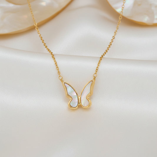 Mother of Pearl Butterfly Necklace