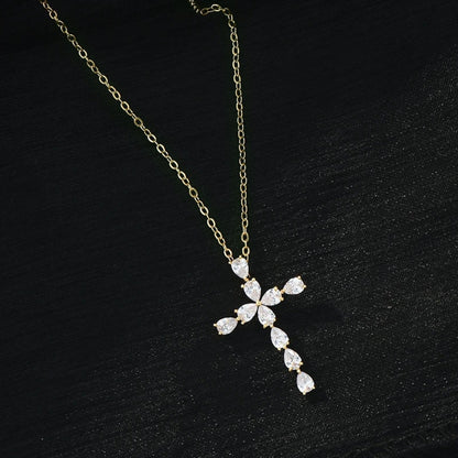 Zirconia Gold Cross Necklace