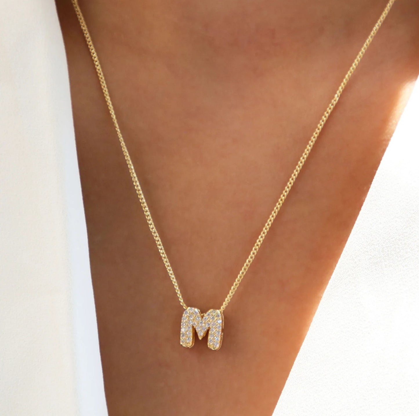 Mini Zircon Initial Necklace