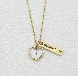 Mustard Seed Heart Necklace