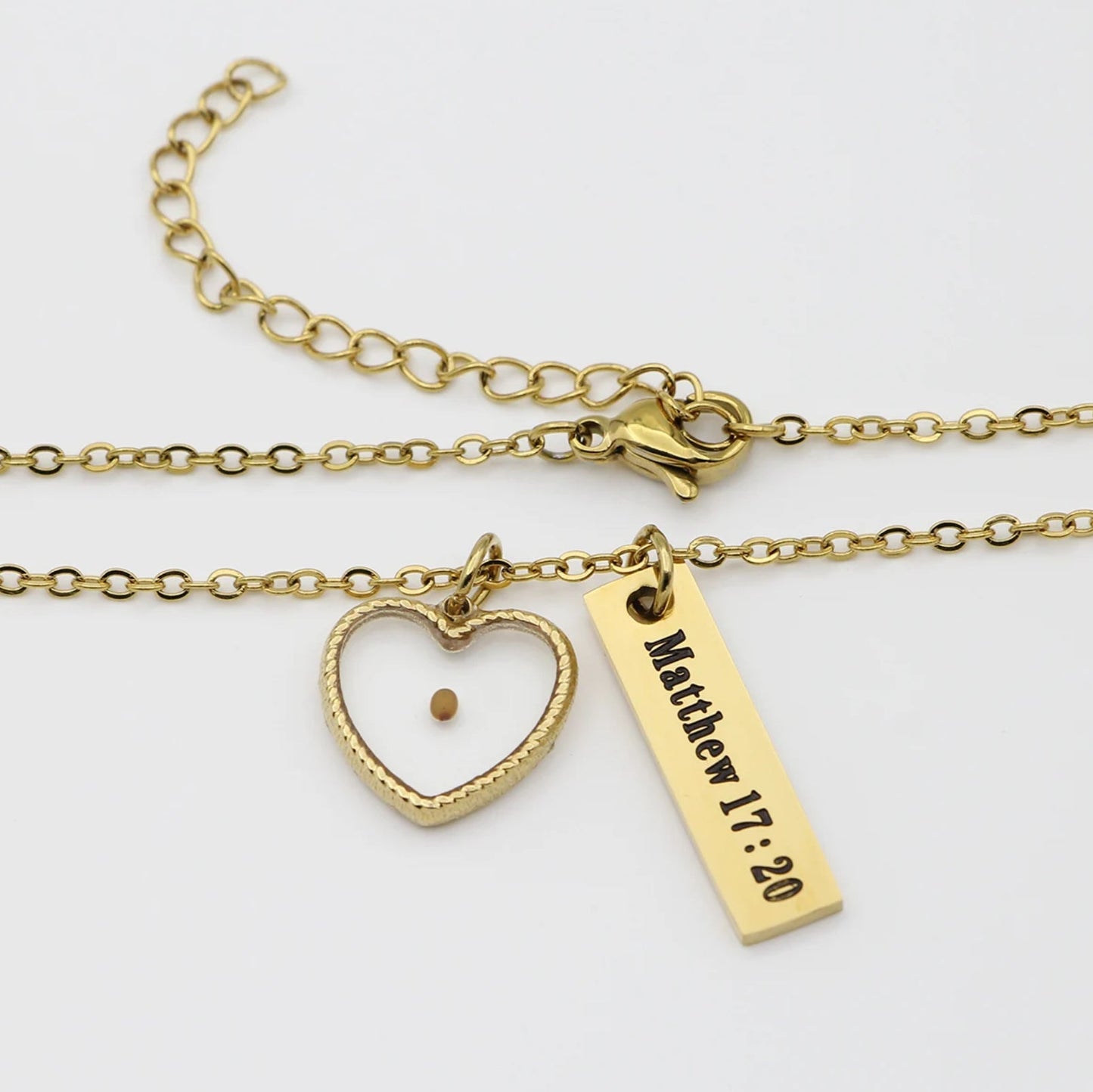Mustard Seed Heart Necklace