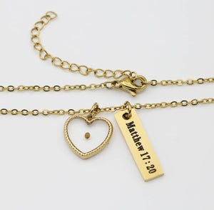 Mustard Seed Heart Necklace