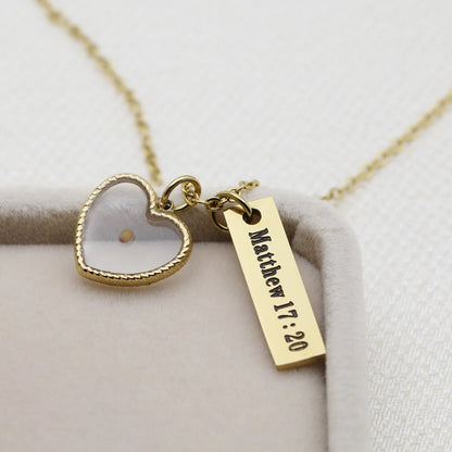 Mustard Seed Heart Necklace