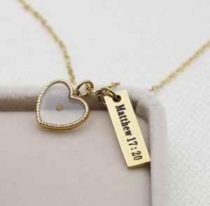 Mustard Seed Heart Necklace