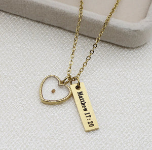 Mustard Seed Heart Necklace