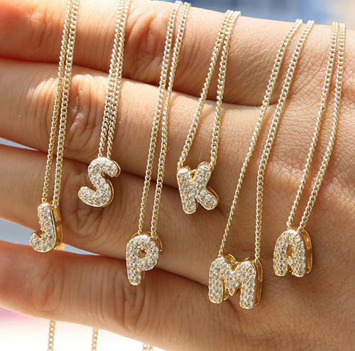 Mini Zircon Initial Necklace
