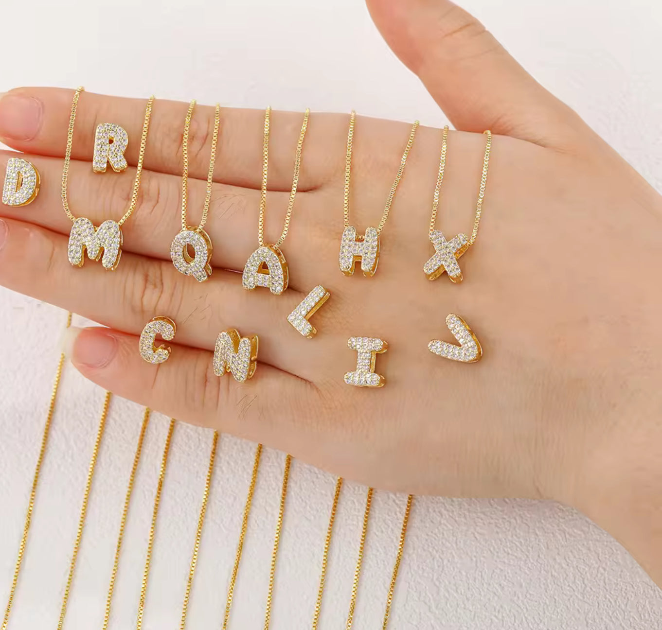 Mini Zircon Initial Necklace