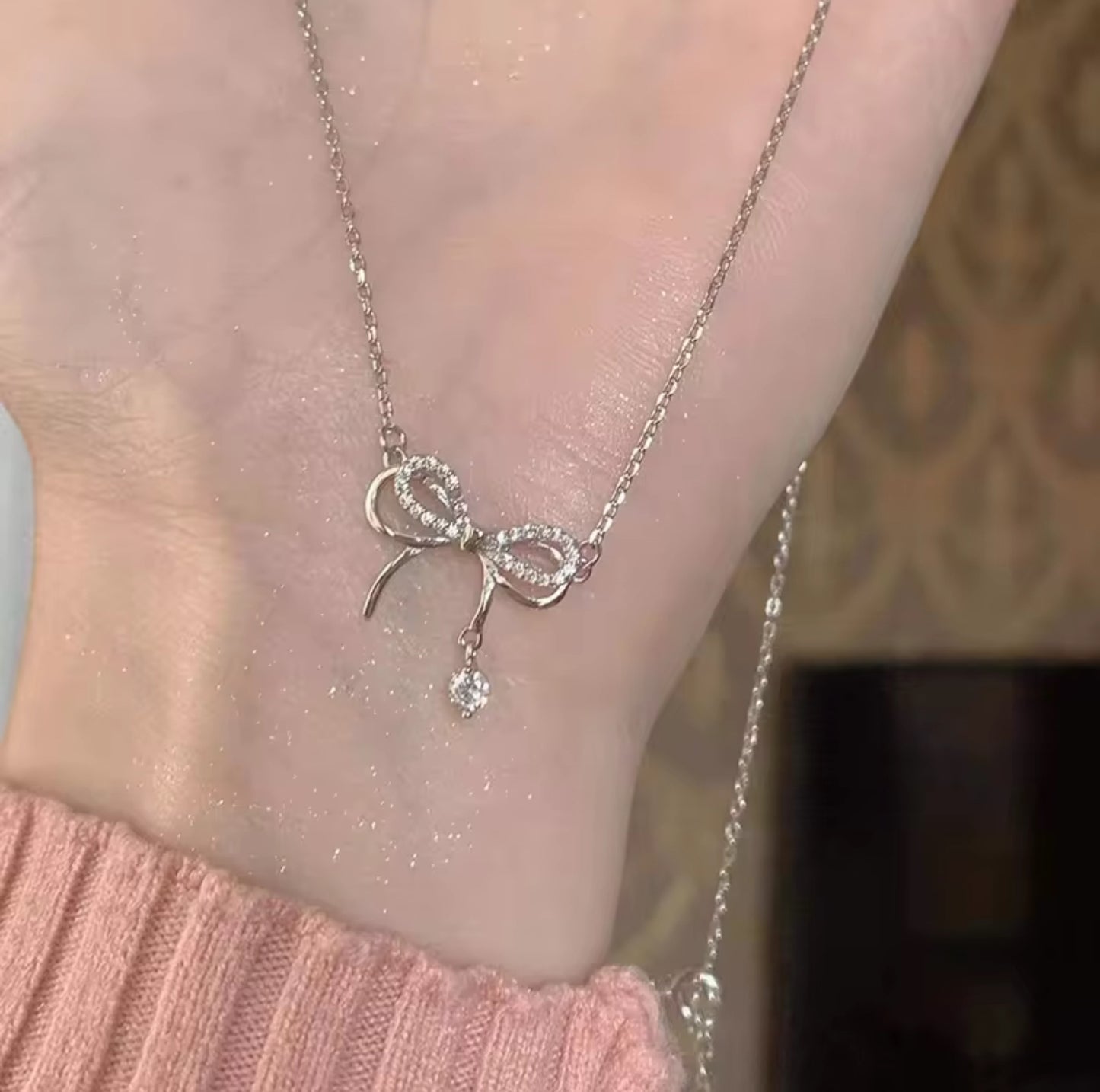 Zircon Bowknot Necklace