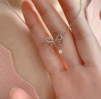 Zircon Bowknot Necklace