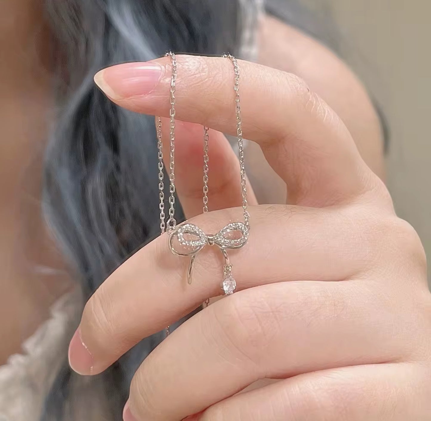 Zircon Bowknot Necklace