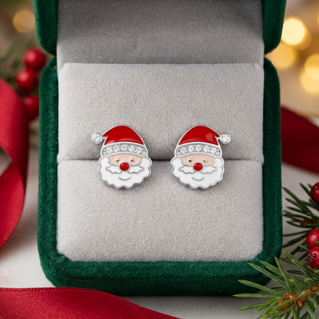 Jolly Santa Earrings w/ jewelry box