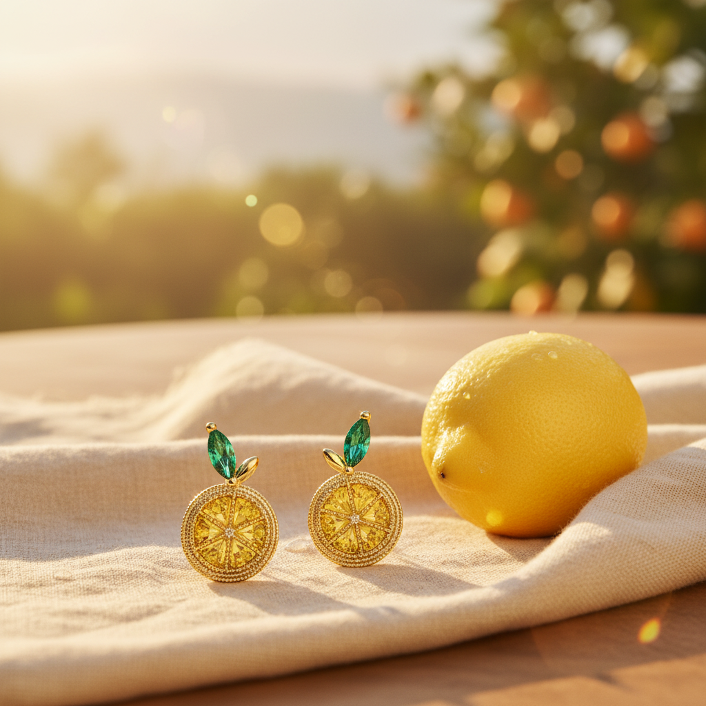 Lemon Slice Gem Earrings