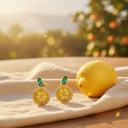 Lemon Slice Gem Earrings