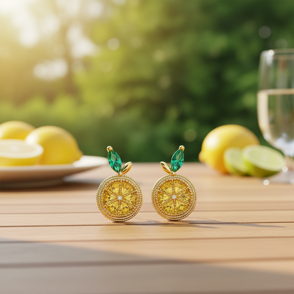 Lemon Slice Gem Earrings