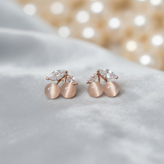 Opalescent Cherry Crystal Earrings