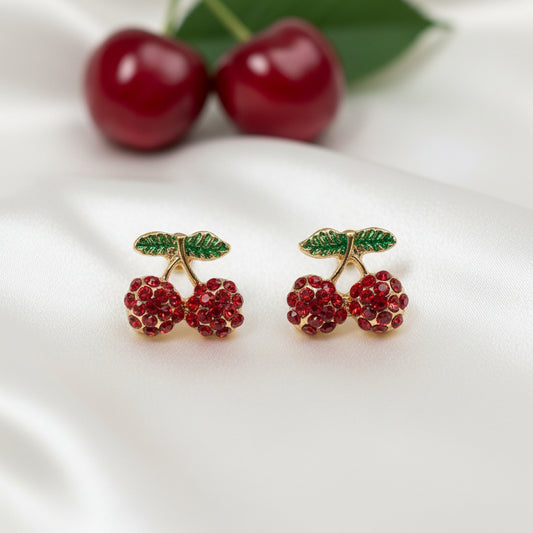 Pavé Cherry Earrings with cherries