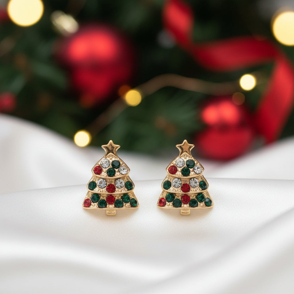 Pavé Christmas Tree Earrings