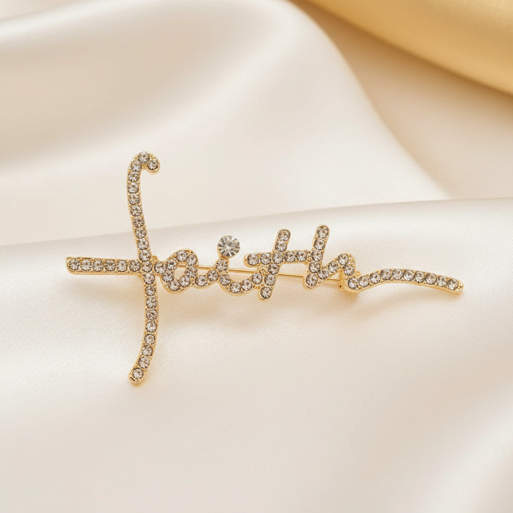 Pavé Faith Cross Pin