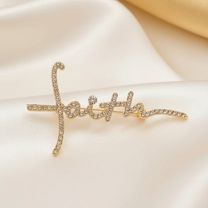 Pavé Faith Cross Pin